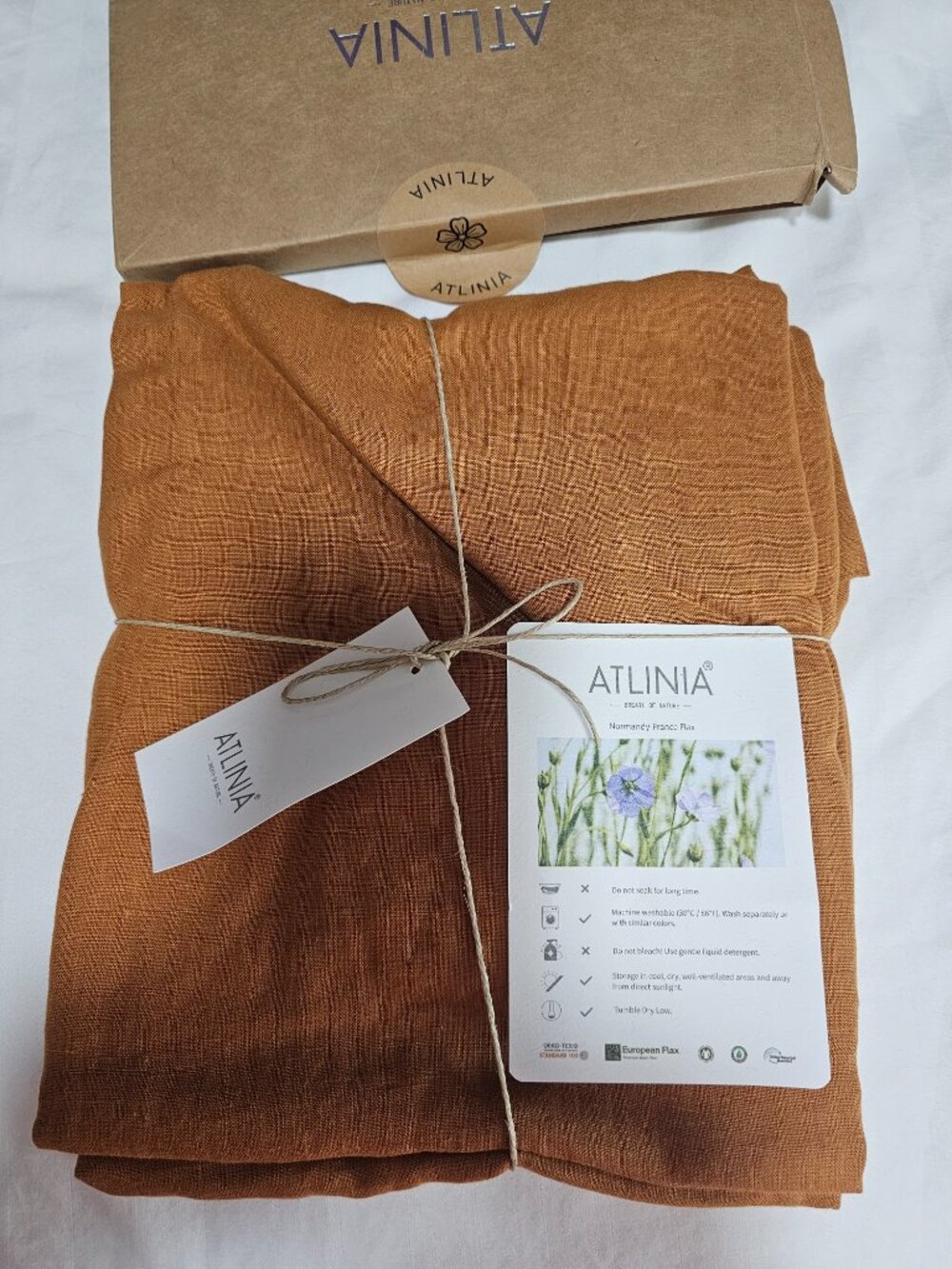 Atlina Linen Pillow Cases Euor Sham 26x26/Rust